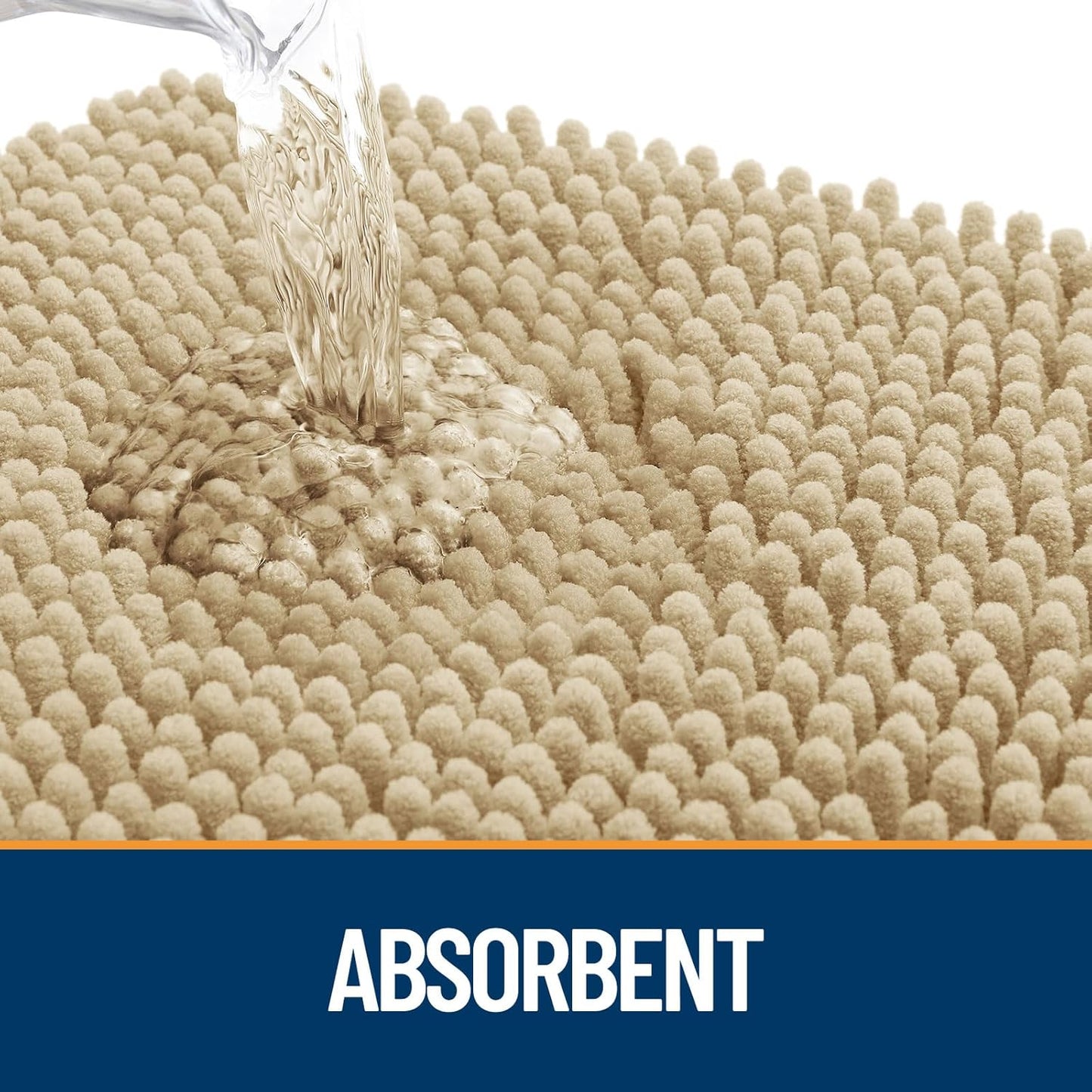 OLANLY Dog Door Mat for Muddy Paws 70x35, Absorbs Moisture and Dirt, Absorbent Non-Slip Washable Doormat, Quick Dry Chenille Mud Mat for Dogs, Entry Indoor Entryway Carpet for Inside Floor, Beige