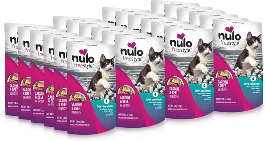 Nulo Freestyle Cat & Kitten Wet Cat Food Pouch, Premium All Natural Grain-Free Soft Cat Food Topper with Amino Acids for Heart Health and High Animal-Based Protein