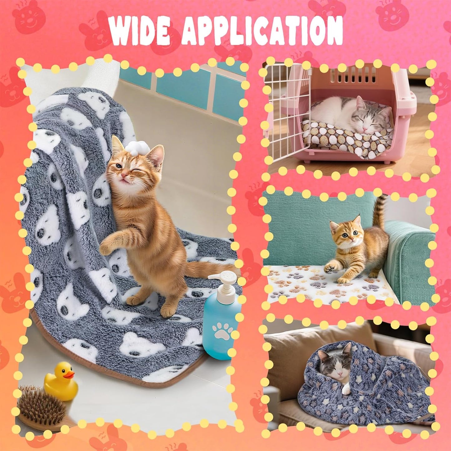 6 Pcs Guinea Pig Bedding Cage Liners Small Animal Flannel Blankets Sleep Mat Absorbent Reusable Pet Pee Bedding Pad Cover for Dog Cat Hamster Ferret Chinchilla Rabbit Hedgehog (30 x 42 Inch, Multi)