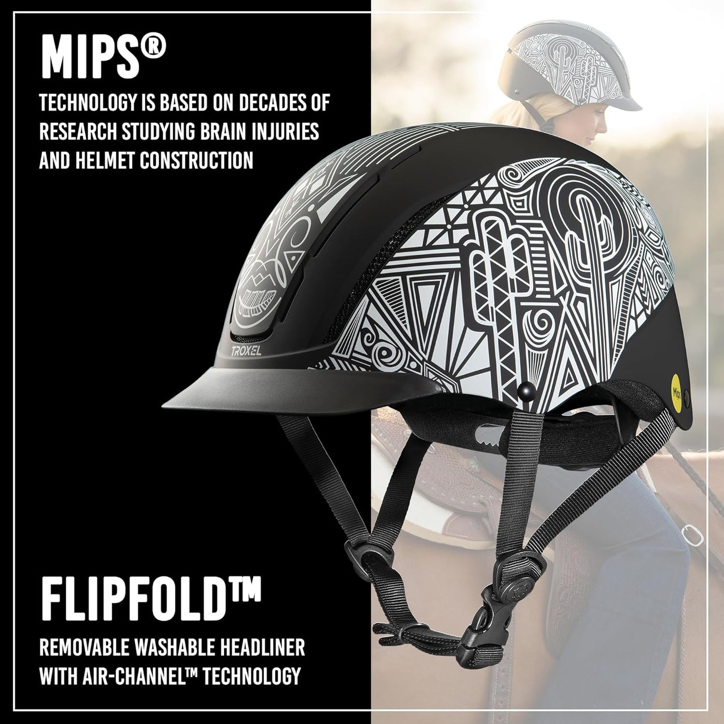 Troxel Spirit MIPS Technology Full Coverage Horse Riding Helmet, Horseback Riding Gear for Equestrians, Medium (7-7-3/8), Desert Shadows