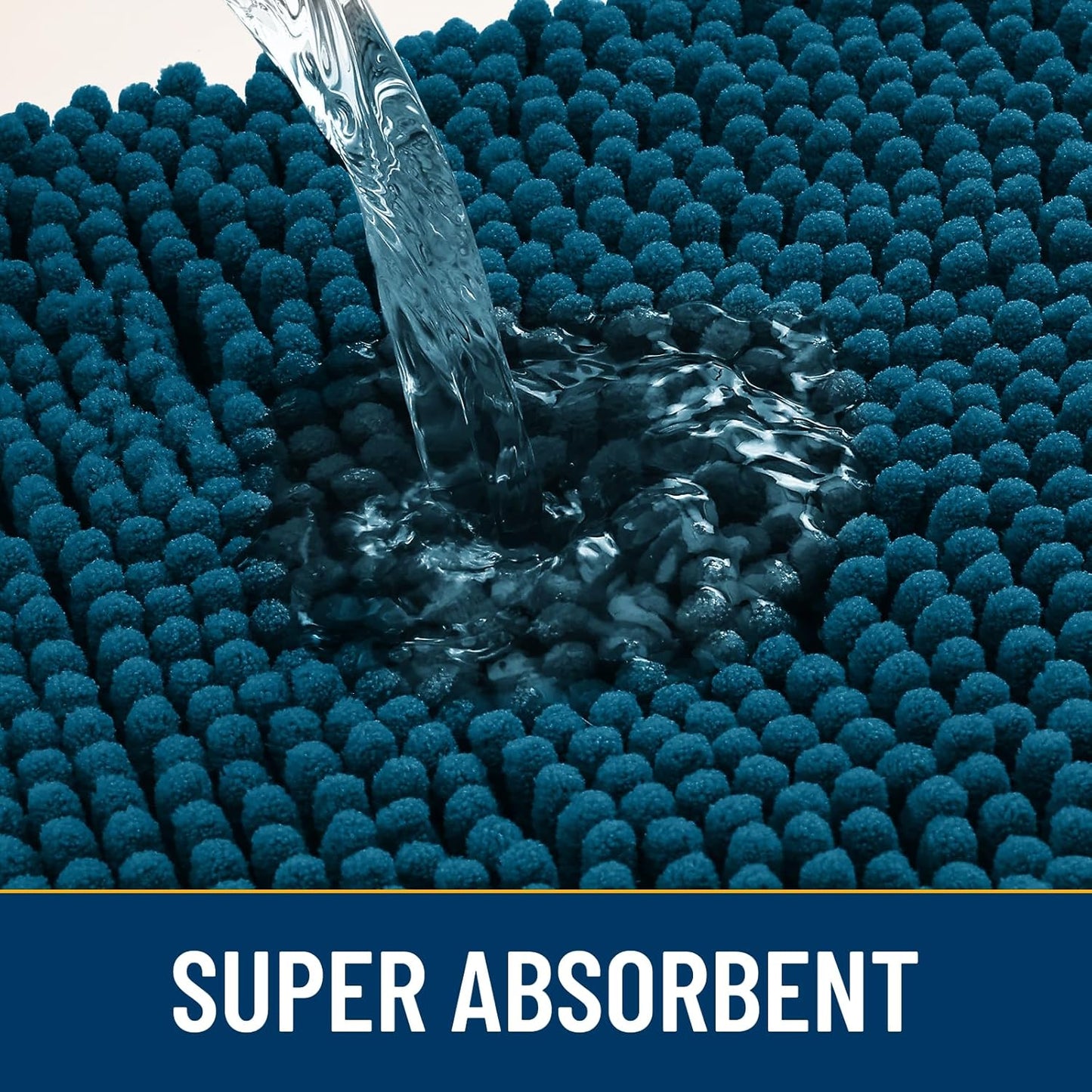 Smiry Dog Door Mat for Muddy Paws 36x24, Absorbs Moisture and Dirt Doormat, Non-Slip Washable Quick Dry Chenille Front Door Mat Indoor Entrance, Entryway Carpet for Inside Floor, Atlantic Blue