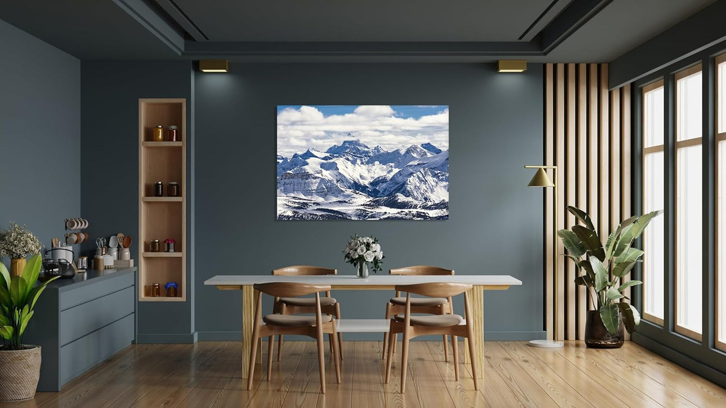 Nature Wall Art Prints - Ocean Forest Mountain Lake Canvas Landscapes - Small to Extra Large Living Room Bedroom Kitchen Bathroom Décor (Snowy Mountains Landscape, 20L" x 30W")