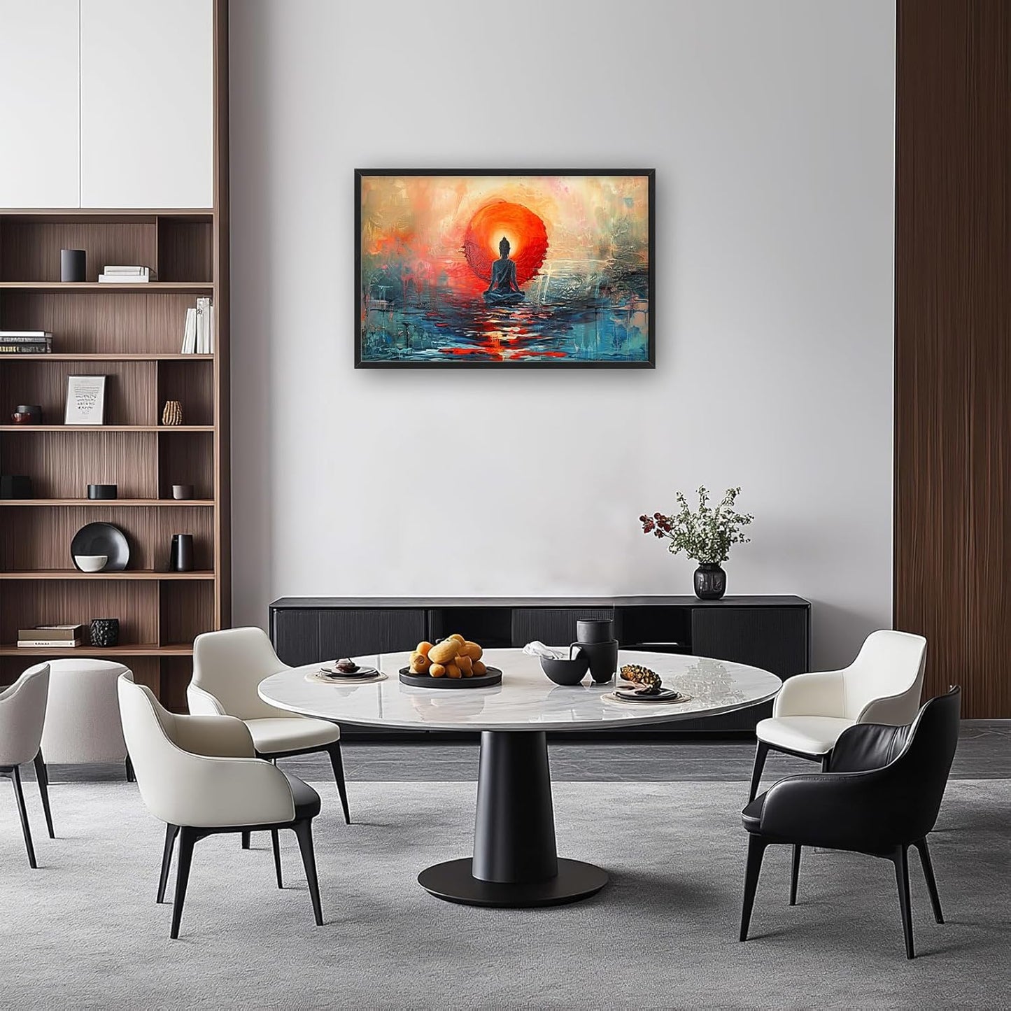 Quorin Buddha Large Wall Art Abstract Zen Pictures Spiritual Meditation Wall Decor Yoga Spa Canvas Print Painting Artwork for Bathroom Living Room Bedroom 36L x 24W