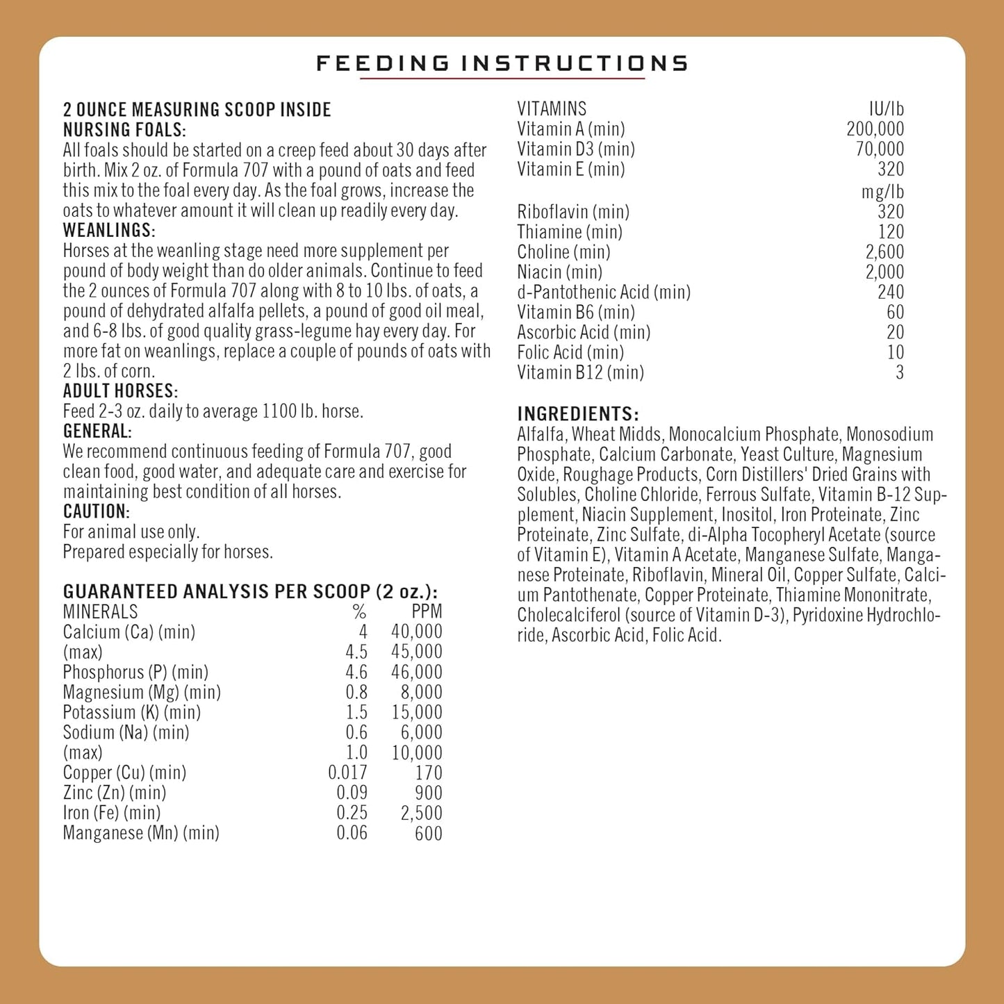 Formula 707 Daily Essentials Equine Supplement, 12 lb Bag – Complete Vitamins and Minerals for Superior Health and Condition in Horses