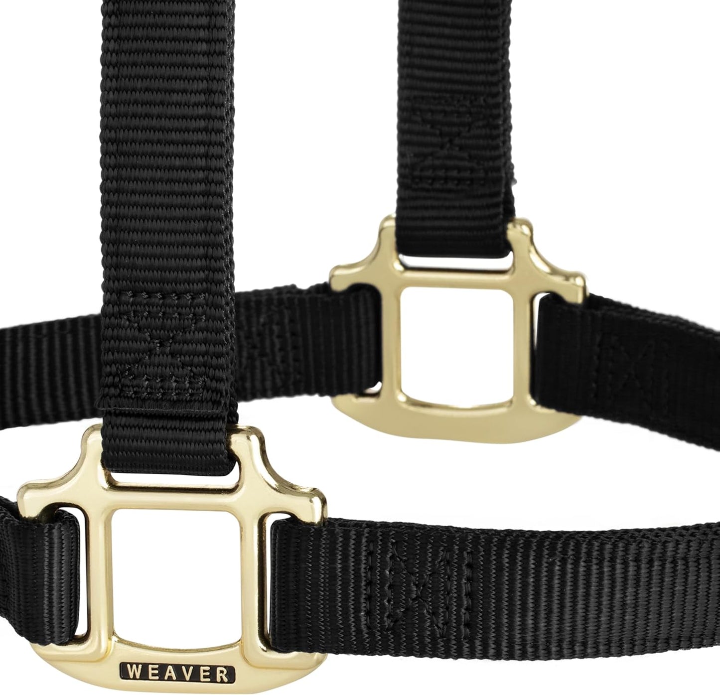 Weaver Equine Nylon Horse Halter, Triple-Ply Cheek Design, Original Non Adjustable Halters for Horses, Equine Tack,Average Size, Black