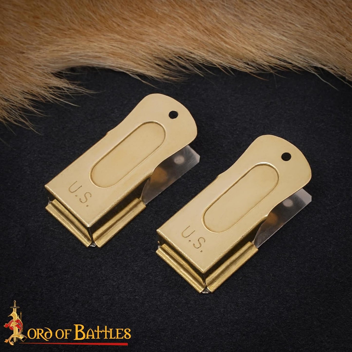 Lord of Battles Pack of 2 U.S. D-Day Paratrooper Brass Cricket Clicker – Historical Reenactment Signal Device – Military Replica with Authentic Click Sound