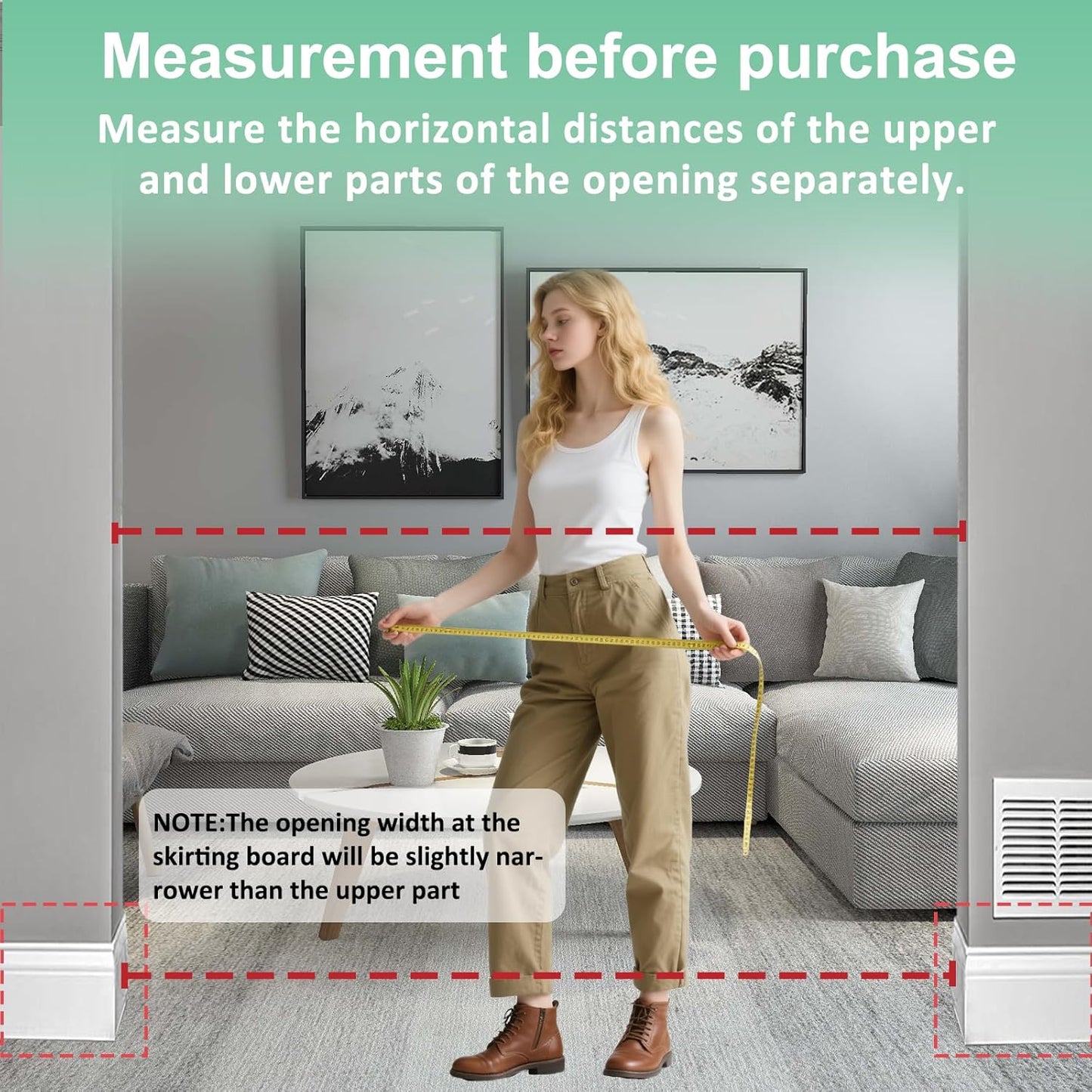 ALLAIBB Extra Wide Pressure Mounted Baby Gate Walk Through Child Kids Safety Toddler Tension White Long Large Pet Dog Gates with Extension for doorways Kitchen (48.03-52.76"/122-134cm)