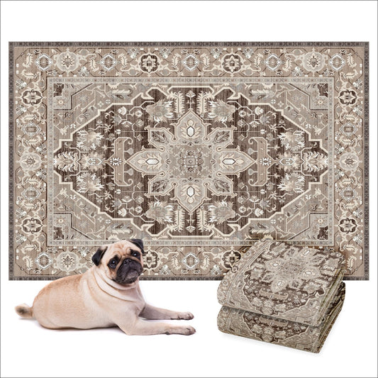 LOVEWAG Washable Dog Pee Pads, 24" x 16", Waterproof, Non-Slip, Super Absorbent, Reusable Machine-Washable, 2-Pack (Caramel Creme)