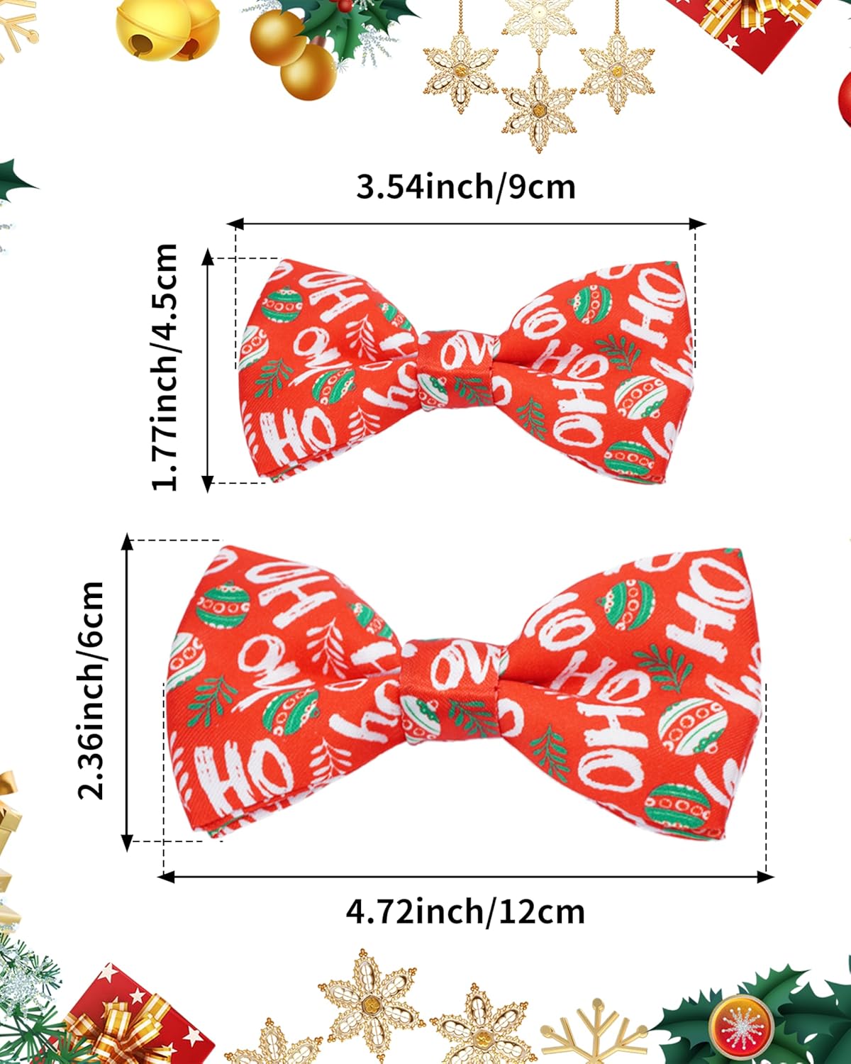 PET SHOW 10 Pack Holiday Small Dog Bow Ties Sliding Collar Attachments Puppy Cats Festival Patterns Bowties for Medium Dogs Classy Bowknots Party Wedding Pet Grooming Accessories(Small)