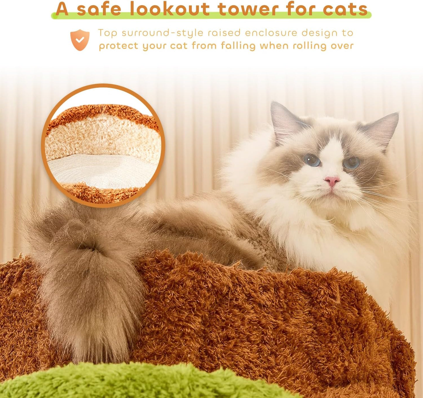 90.5'' Luxury Cat Tree with Scratching Pad, Wooden Cat Tower for Indoor Cats, Large Climber Tower, Tall Kitty Furniture, Multi-Level Condo for Multi-Cat Families
