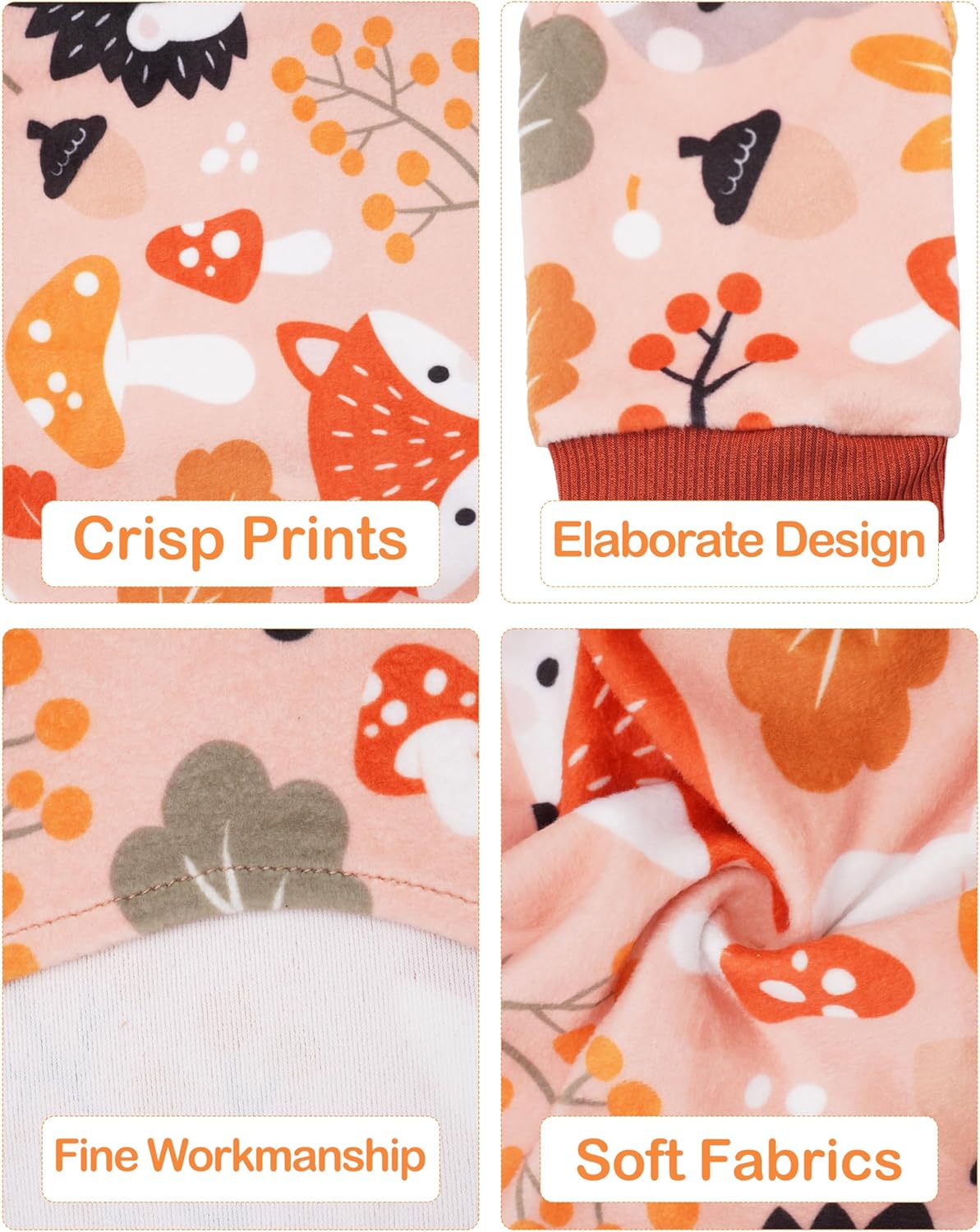 PET SHOW 4 Pack Fall Small Dog Pajamas Thanksgiving Clothes for Medium Dogs Girl Boy Soft Stretchy PJs Autumn Jumpsuit Puppy Onesies Outfits with Sleeve Pets Dachshund Costume L