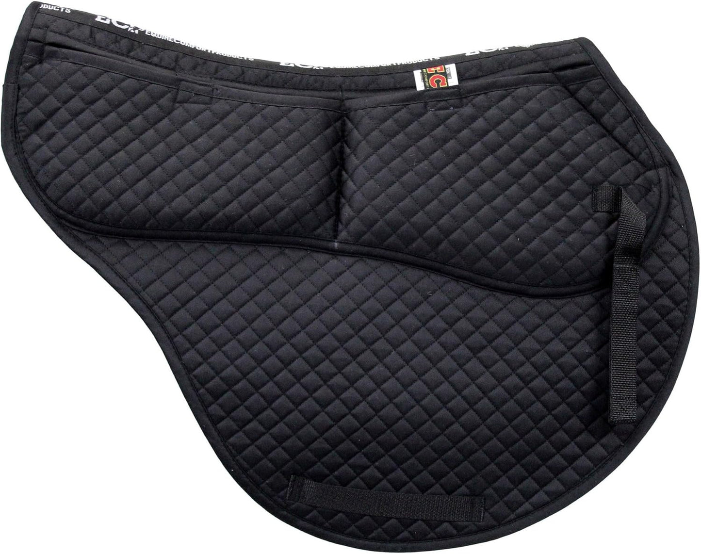 ECP Equine Comfort Products All-Purpose Contoured Correction Saddle Pad with Adjustable Memory Foam Inserts for Custom Support, Non-Slip, Shock Absorbing, 22” Spine, 19.5” Drop