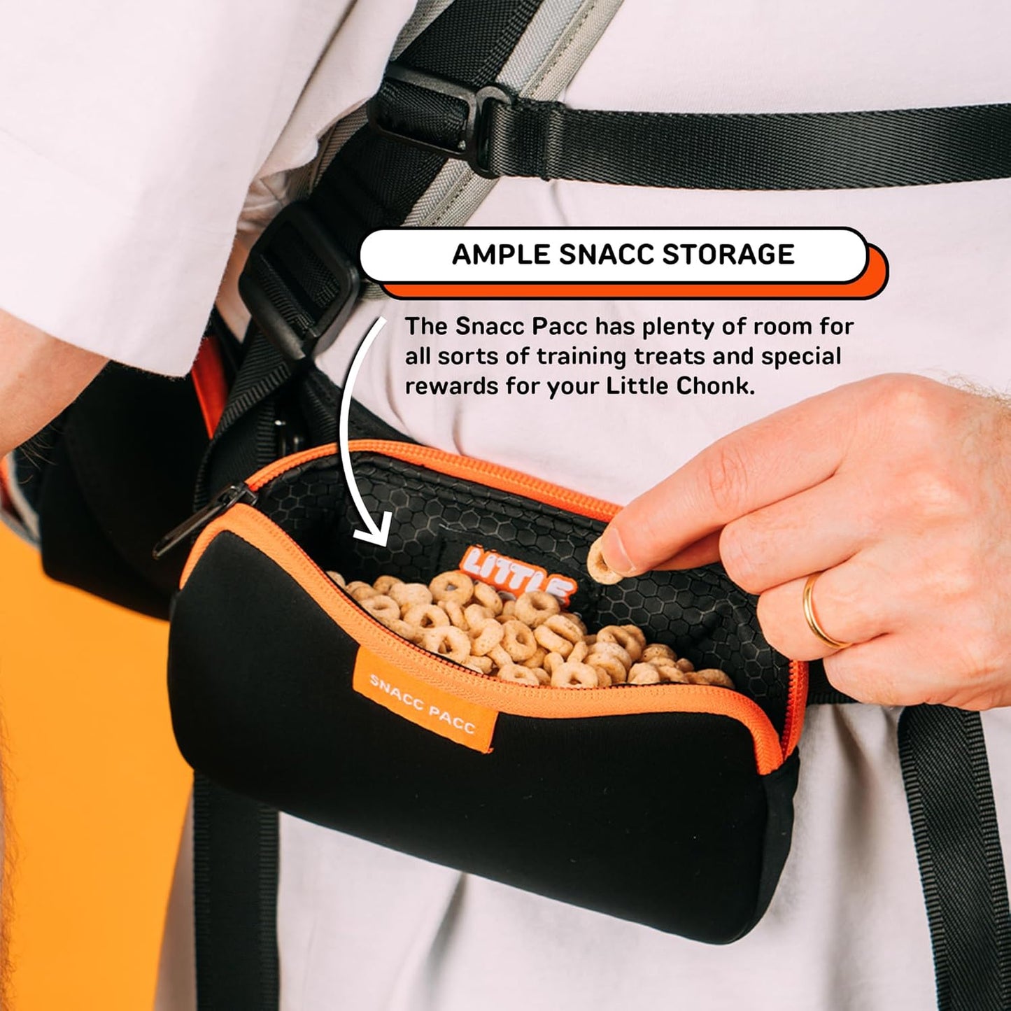 The Snacc Pacc Pouches by Little Chonk | Compatible with The Maxine One Medium Backpack Only | Two Neoprene Storage Compartments with Hip Belt Attachment