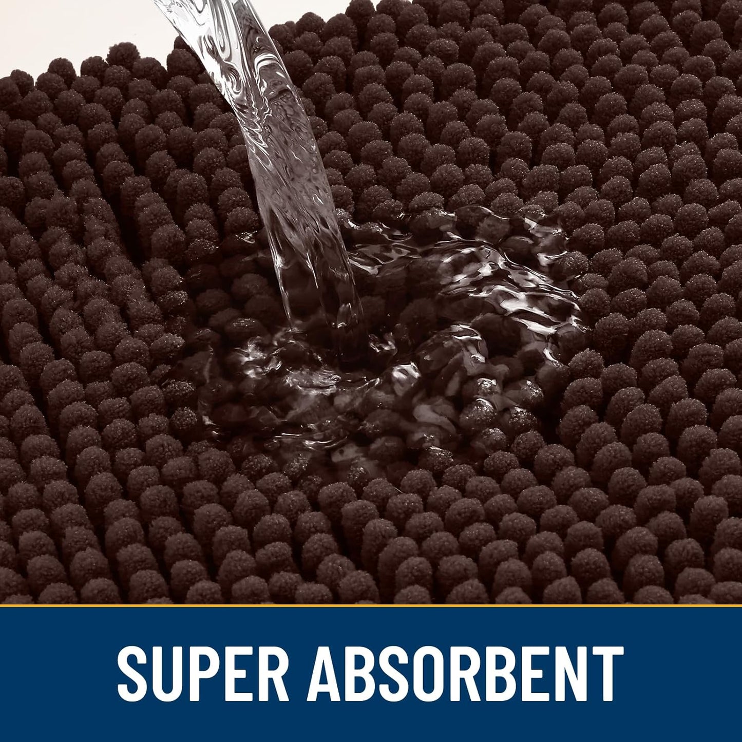 Smiry Dog Door Mat for Muddy Paws 36x24, Absorbs Moisture and Dirt Doormat, Non-Slip Washable Quick Dry Chenille Front Door Mat Indoor Entrance, Entryway Carpet for Inside Floor, Brown