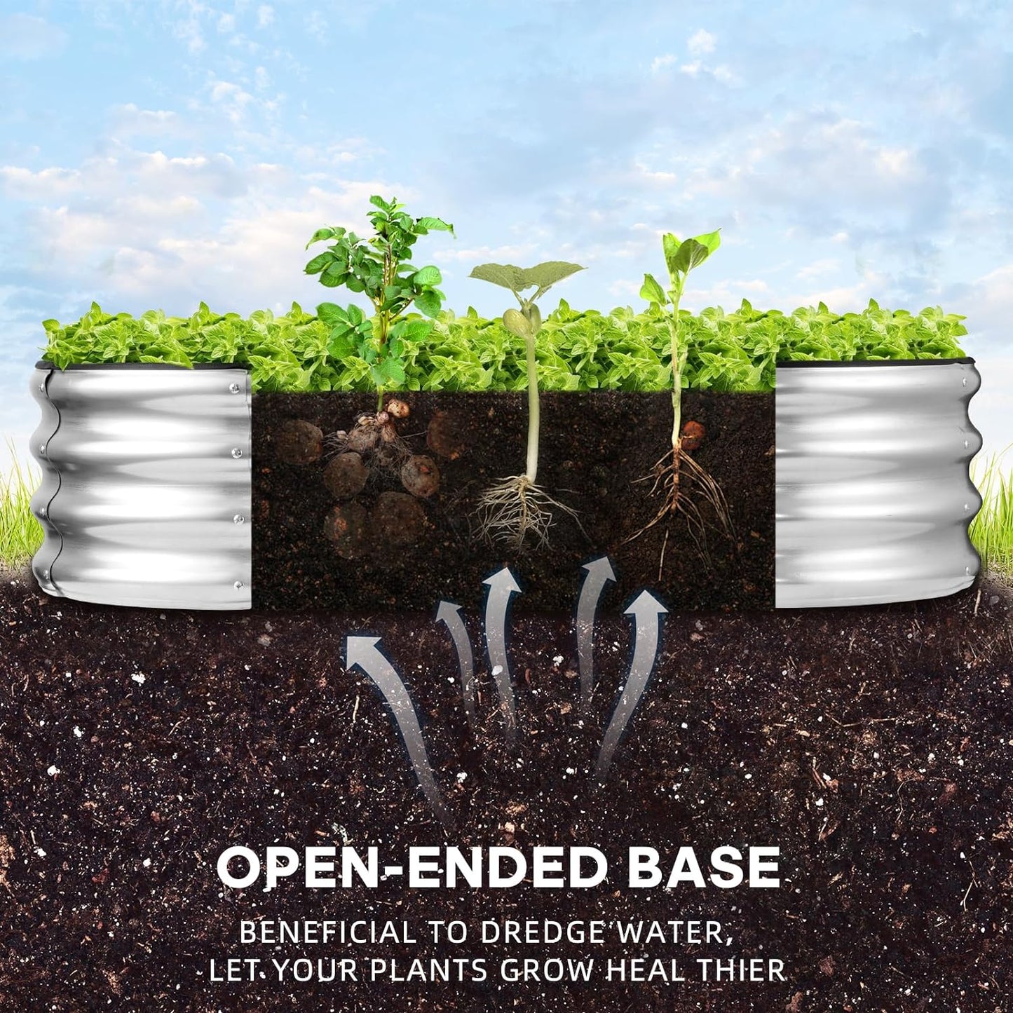 JERIA Raised Garden Bed,Galvanized Raised 2 Pcs 4×2×1ft Planter Boxes Outdoor with Easy Assembly, Large Garden Bed for Vegetables, Fruits, Flower