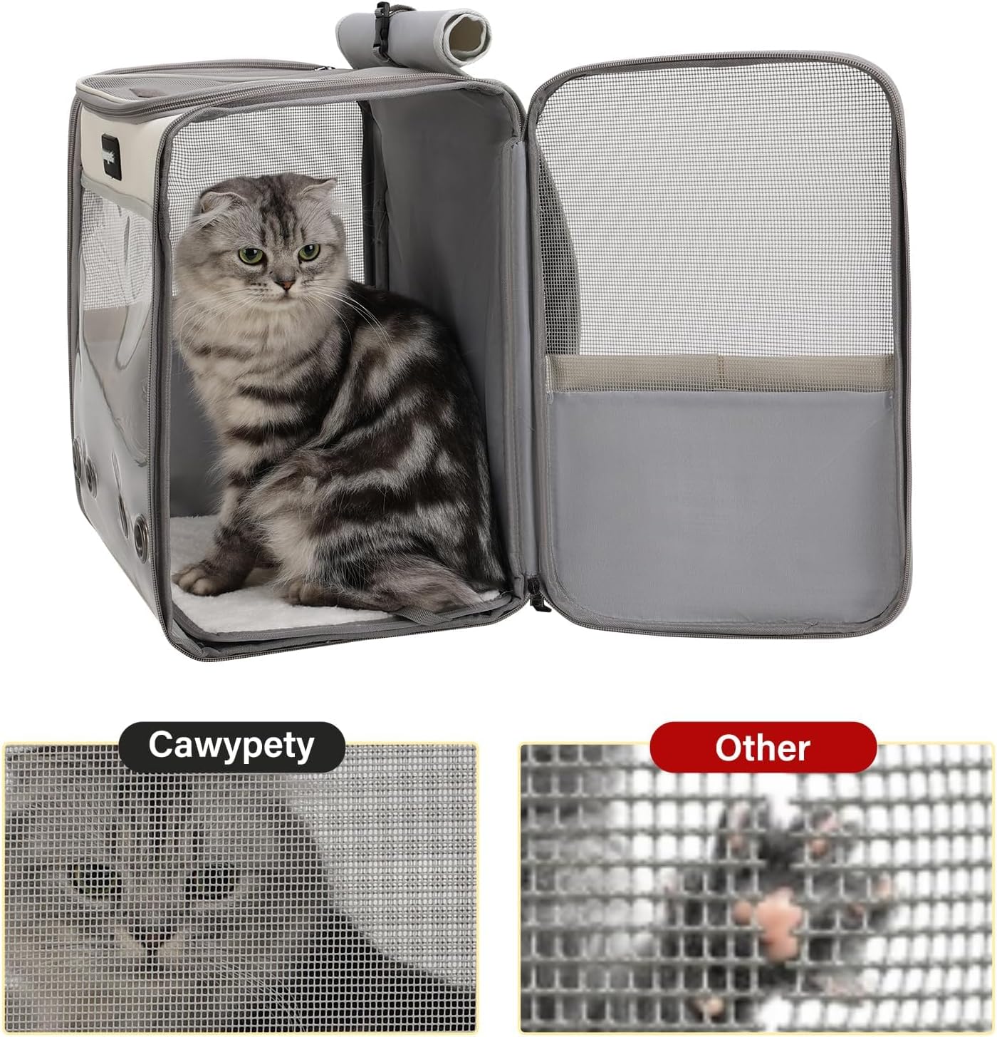 Cat Carrier Backpack,Cat Carrier with Window Blind，Cat Backpack for Small Cats Dogs, Safety Straps, Collapsible, Breathability,Designed for Travel, Hiking, Outdoor,Car