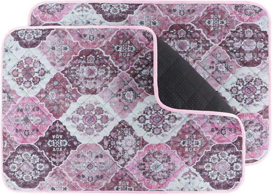 IEUUMLER Washable Pee Pads for Dogs, 2 Pack Reusable Pee Pads for Dogs Non-Slip Grip, Super Absorbent Waterproof Puppy Pads for Potty Training, Playpen, Crate, Whelping Box EU011 Pink, 41x41