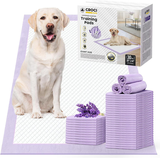 CROCI Dog Pads Extra Large 28x44in, Puppy Pads with Adhesive Tabs Super Absorbent Up to 12 Cups, Disposable (30 Counts)