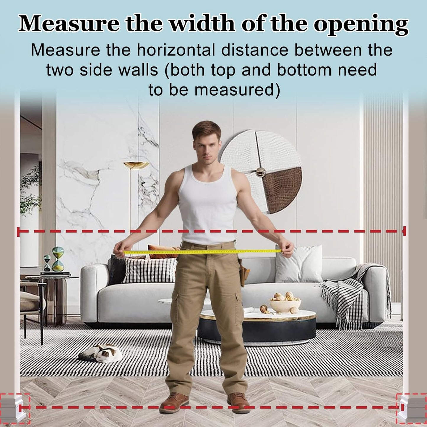 WAOWAO Triple Lock Baby Gate Extra Wide 35.04-38.97" Pressure Mounted Walk Through Swing Auto Close Safety Black Metal Dog Pet Puppy for Stairs