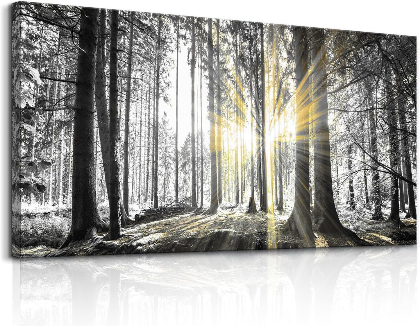 Yxbhhym-Black and White Forest Wall Art Prints Sunset Landscape Canvas Picture for Living Room Wall Art Trees Artwork for Wall Nature Scenery Poster Painting Bedroom Wall Decor Home Office Wall Décor