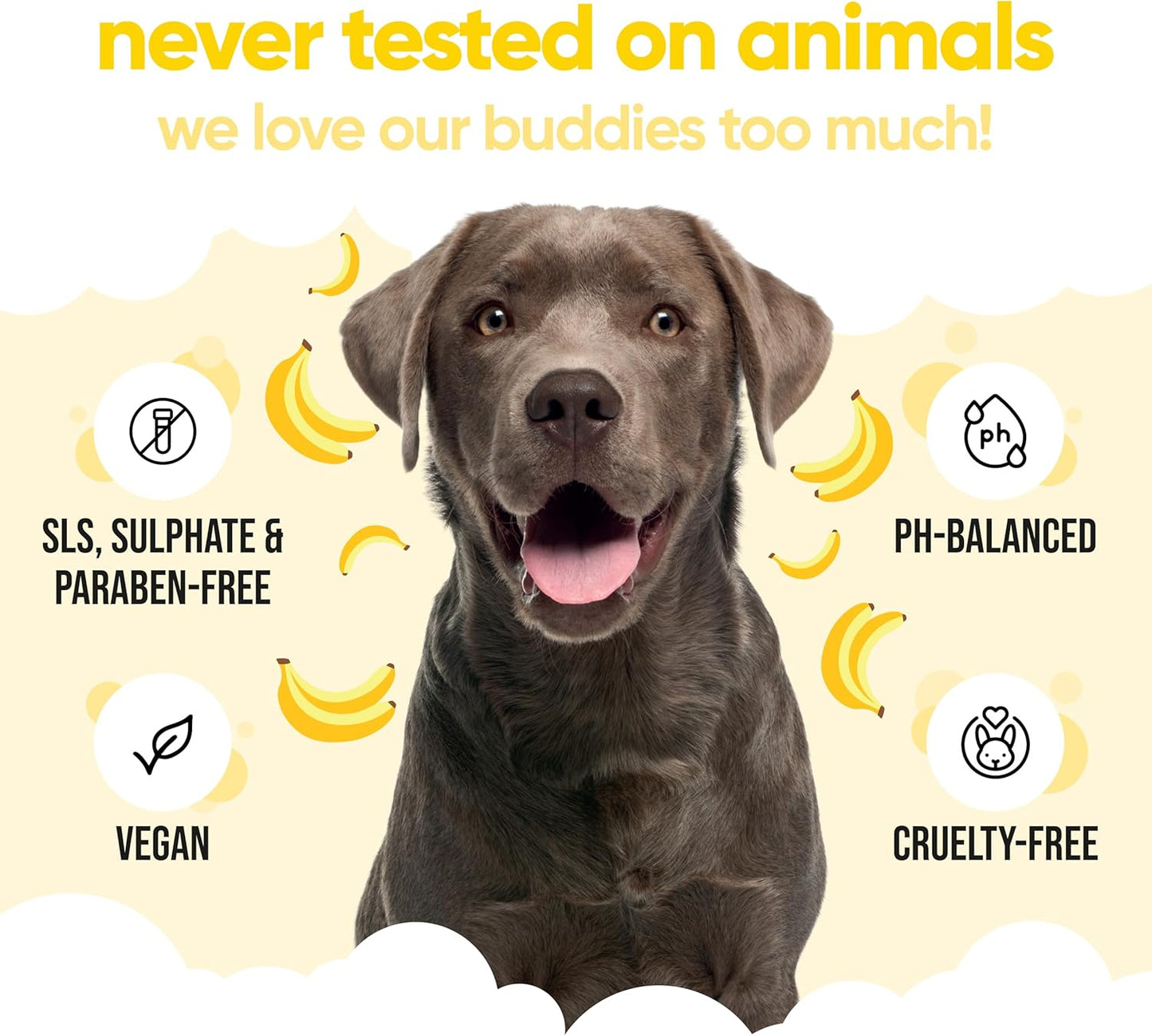 Banana Dog Shampoo & Conditioner by Buddycare | with Aloe Vera and Pro Vitamin B5 (50.72oz)