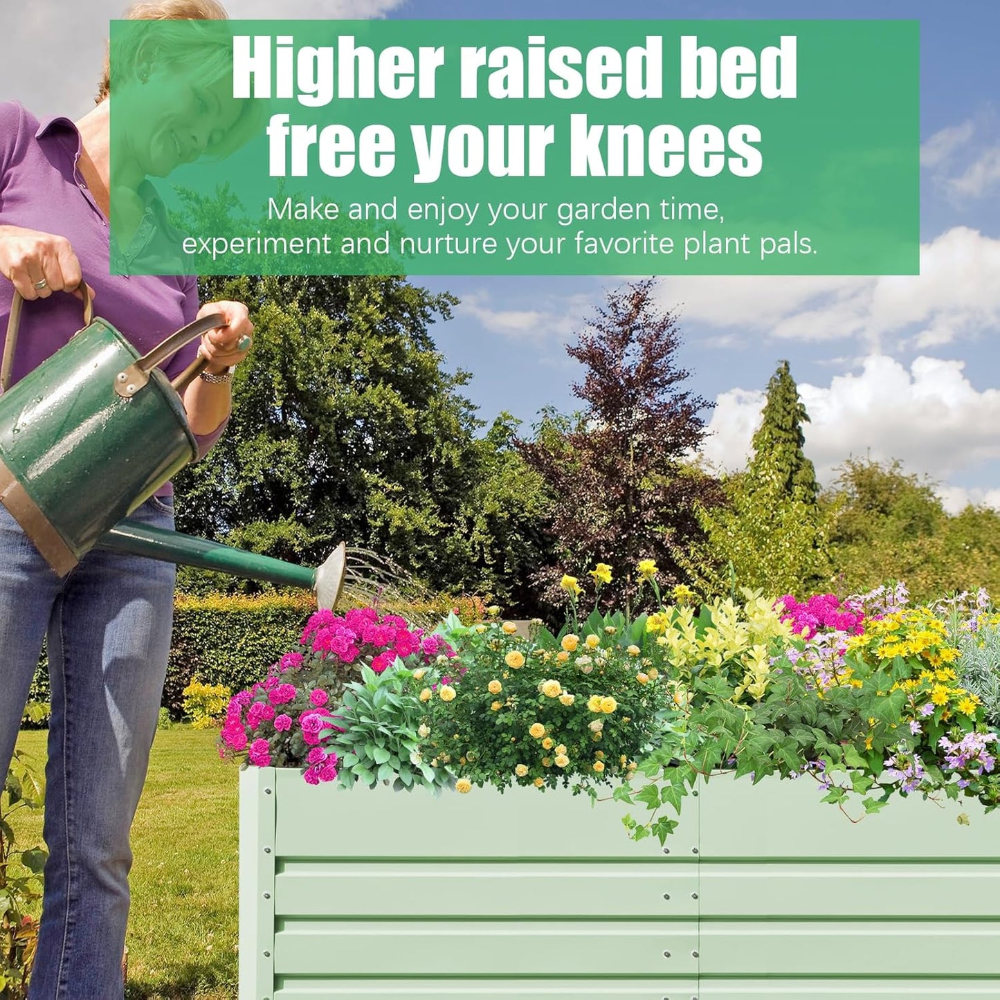 SnugNiture Galvanized Raised Garden Bed 6x3x2FT Outdoor Large Metal Planter Box Steel Kit for Planting Vegetables, Flowers