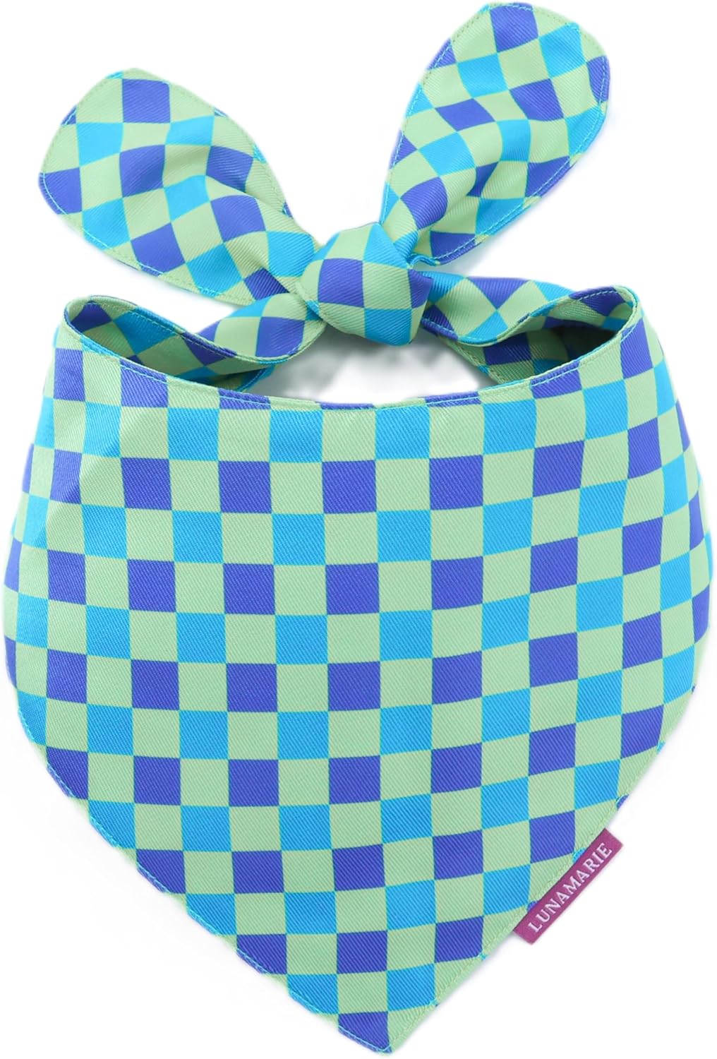 LunaMarie - Luxury Pet Birthday Bandanas -Premium & Silky Poly Fabric | 100% Handmade | Custom Shape Dual Layered (Electric Rebel, Medium)