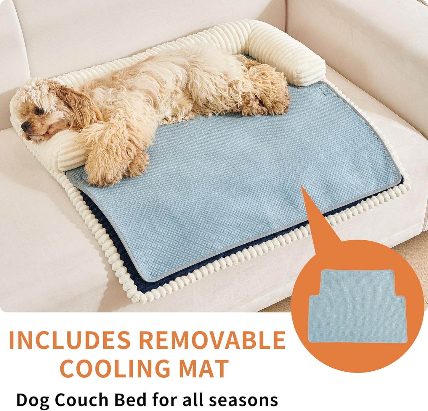 HAOMAIJIA Dog Couch Bed for Large Dogs, Non Slip Pet Couch Covers for Sofa Thick Soft Washable Dog Couch Cover Protector All Seasons Universal Dogs and Cats Bed Mat (Navy Blue, X-Large)