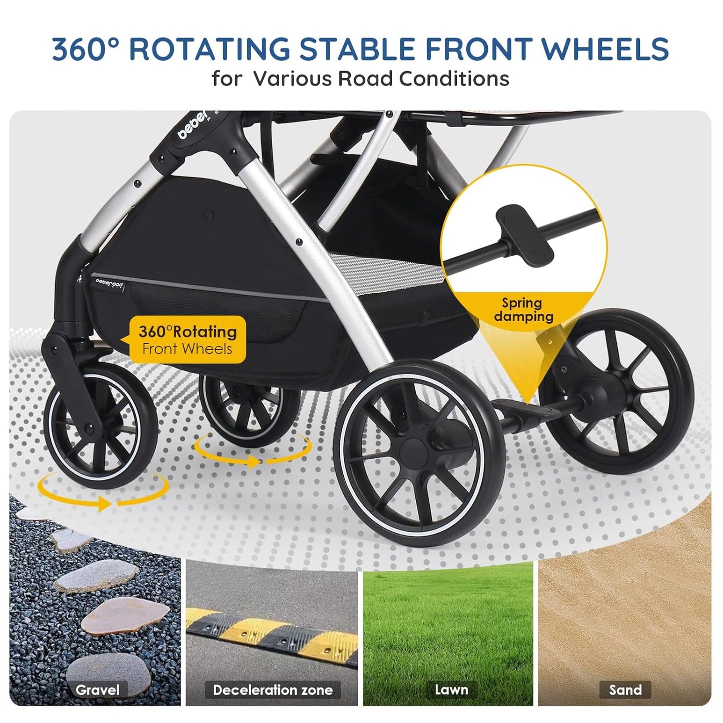 T5 Luxury Pet Stroller for Medium Dog Under 60lbs or 2 Small Dogs & Cats with 180 ̊Canopy, Sun Shades, Auto-Folding Stroller for Multiple Pets (Green)