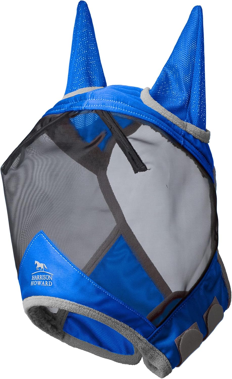 Harrison Howard Pro Luminous Horse Fly Mask Standard with Ears UV Protection for Horse Signature Blue Large Full Size