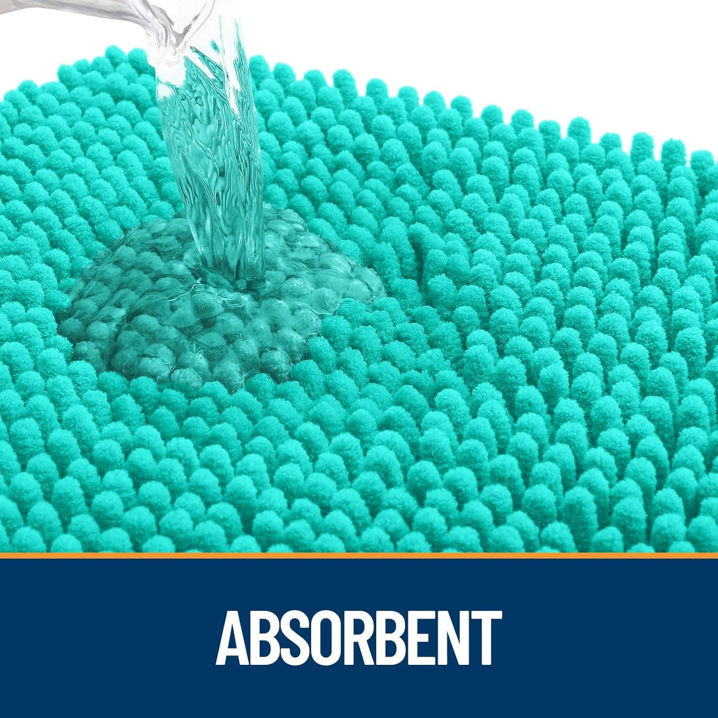 OLANLY Dog Door Mat for Muddy Paws 47x32, Absorbs Moisture and Dirt, Absorbent Non-Slip Washable Doormat, Quick Dry Chenille Mud Mat for Dogs, Entry Indoor Entryway Carpet for Inside Floor, Teal