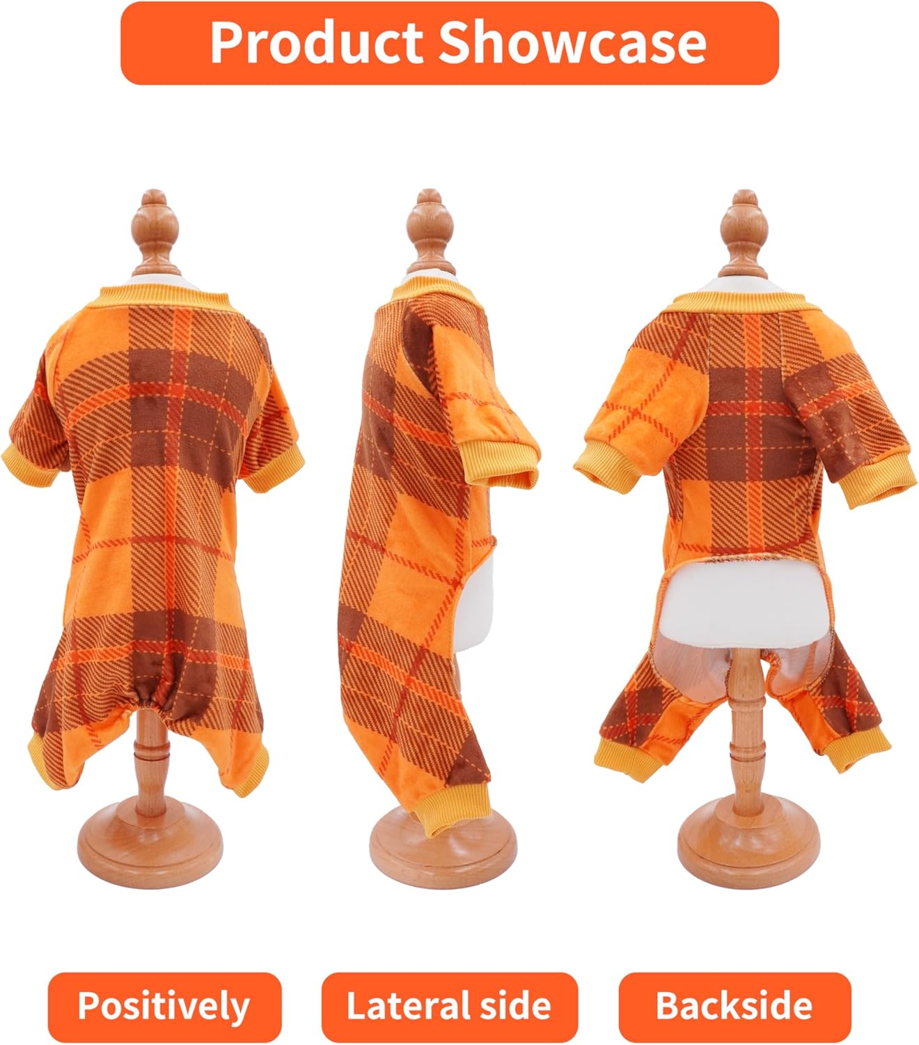 PET SHOW 4 Pack Small Dog Pajamas Holiday Dog Clothes for Medium Dogs Girl Boy Soft Stretchy PJs Plaid Jumpsuit Puppy Fall Onesies Christmas Outfits with Sleeve Pets Dachshund Costume(XXL, Plaid)