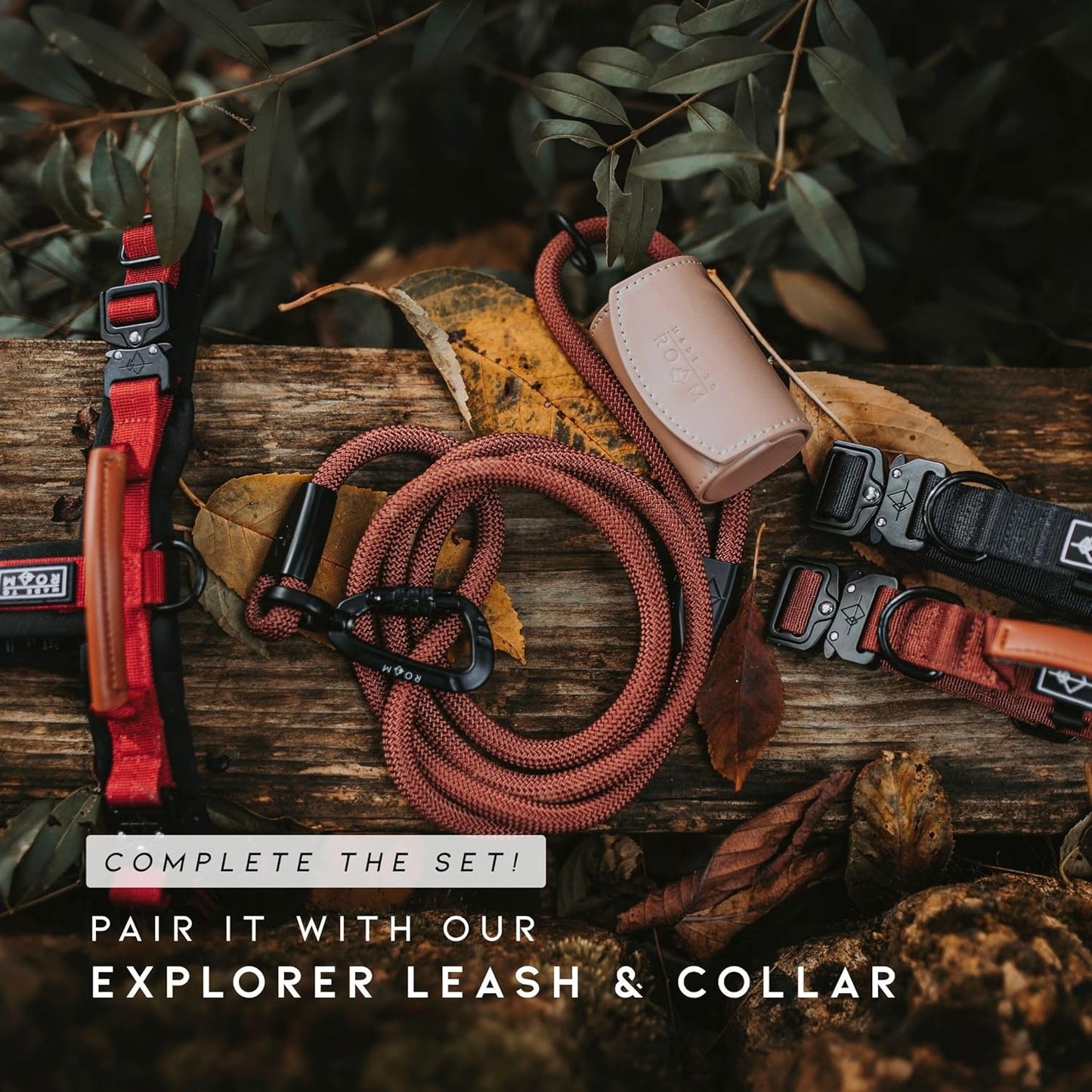 MADE TO ROAM Premium Explorer Harness - Y-Shaped Dog Harness with Adjustable Durable Nylon, Soft Padding, Metal Buckles and Leather Handle for Small, Medium, Large Dogs (Maine Marina, Size 4)