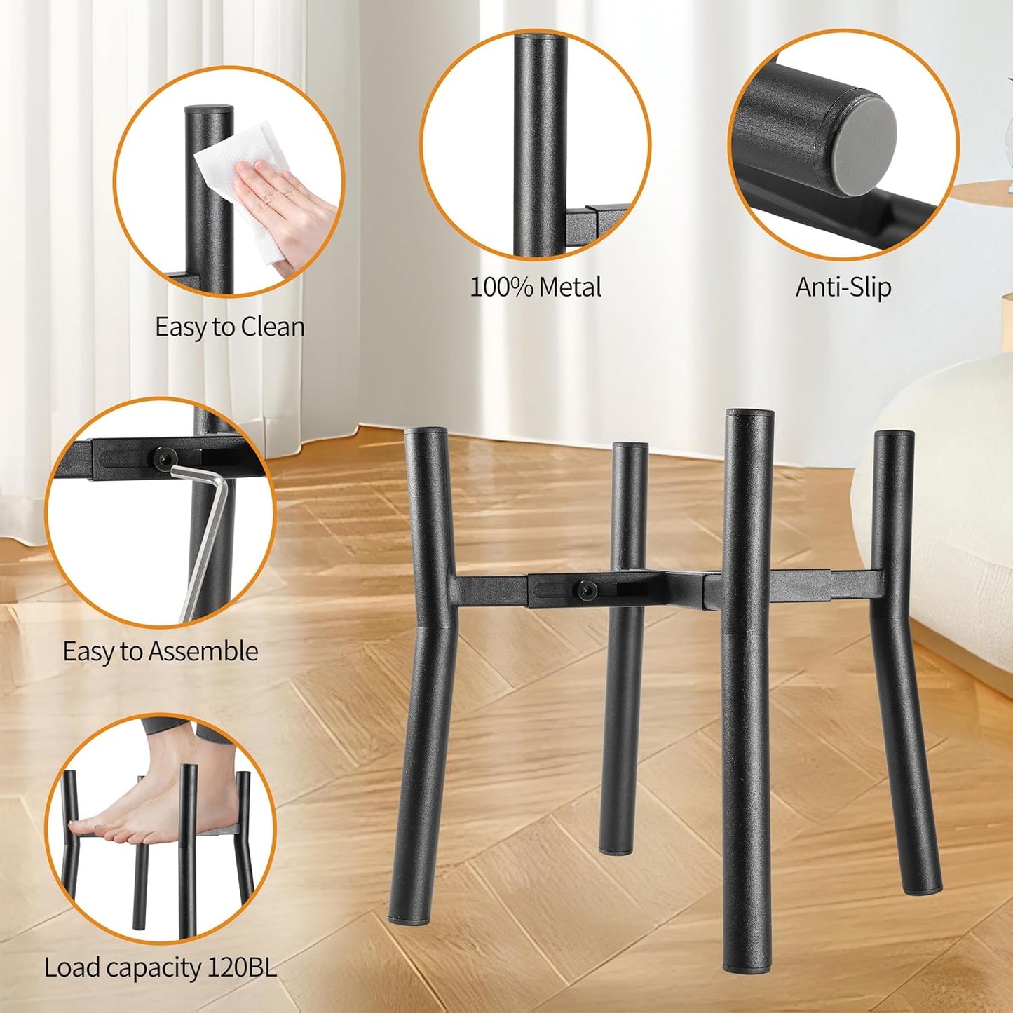 Lifted Dog Bowl Stand - Without Bowls, Single Raise Pet Food Table Adjustable Wide 7-11", Tall 12" - Bowl Stand Size Optional, Dog Bowl Holder Elevated for Small Medium Large Dog Breed