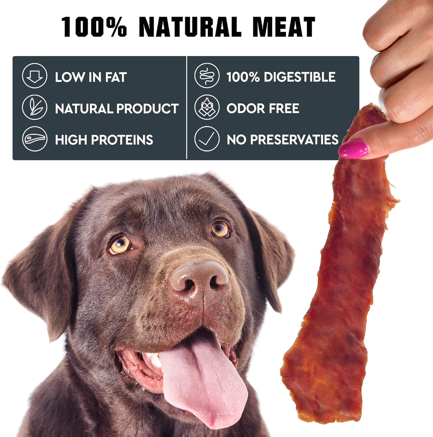 Dog Treats Duck Jerky 1.5 LB - Human Grade Pet Snacks - Natural High Protein Meat Dried Strips - Best Chews for Training Small & Large Dogs - Bulk Soft Pack