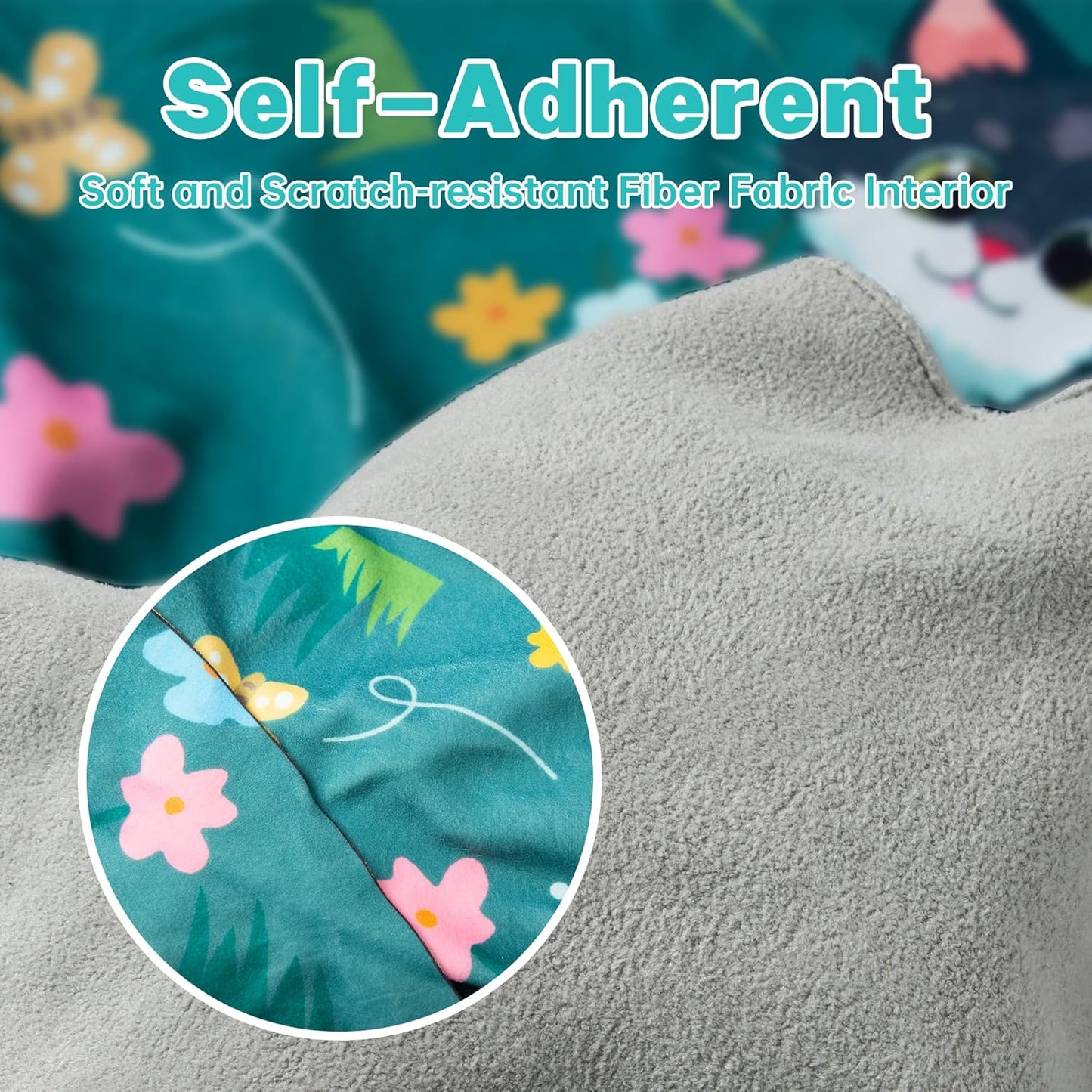 Cat Grooming Wrap, Cat Wrap for Cutting Nails, Self-Adherent Fabric Wrap for Cats, Cat Burrito Wrap Anti-Scratch, Anti-Escape, Multifunctional Swaddle Wrap Pet Tool 21.6×21.6"