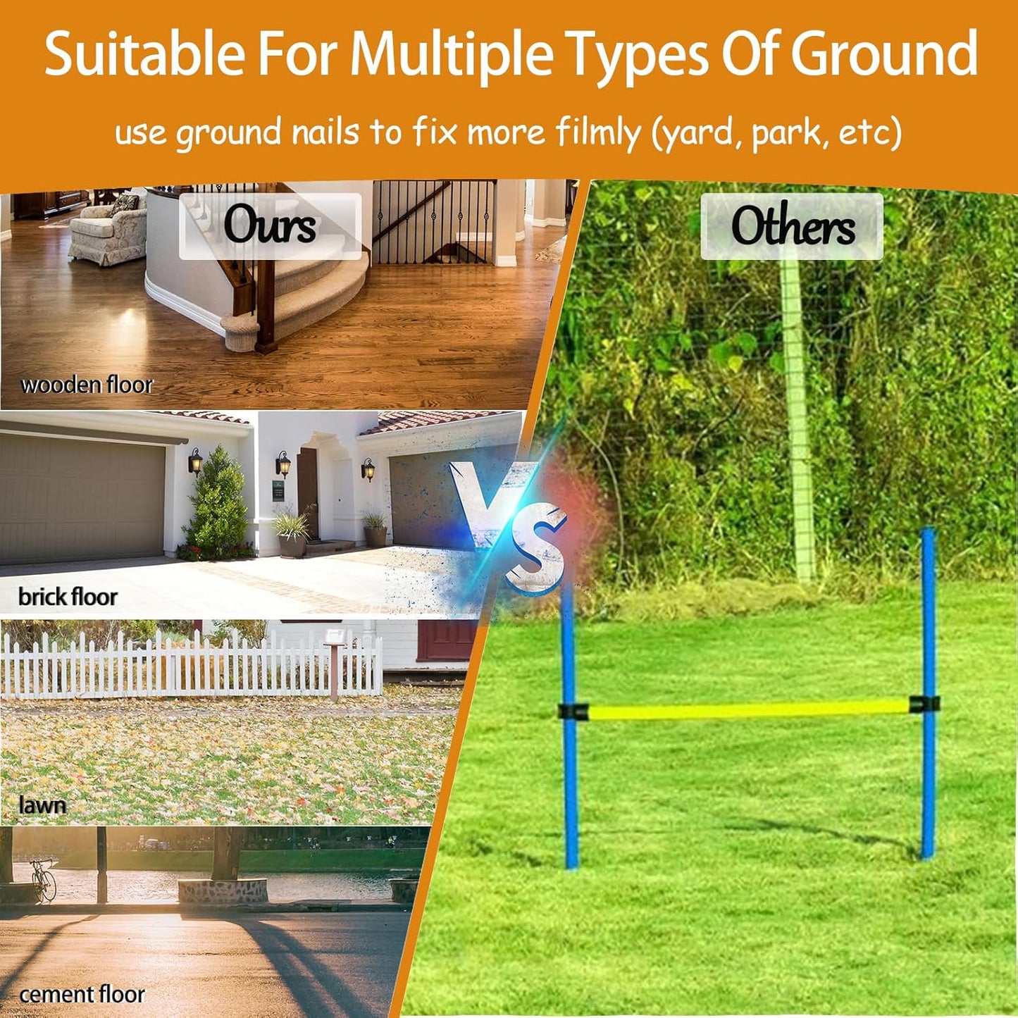 Dog Agility Equipment, 2 in 1 Dog Obstacle Course Training Starter Kit Adjustable Jump Ring/Hurdle Bar with Carry Bag