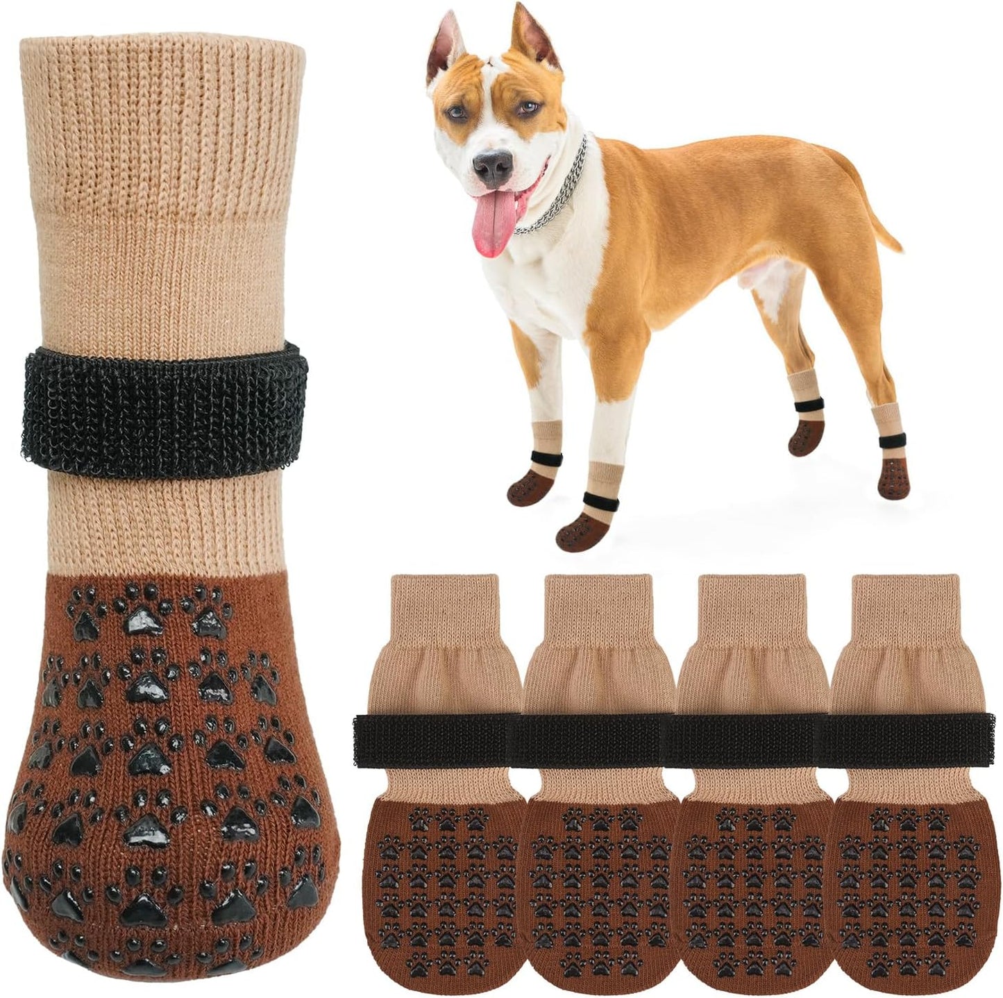 SCENEREAL Dog Socks to Prevent Licking Paws for Hardwood Floors Anti Slip, Dog Grippy Socks Shoes for Senior Small to Large Dogs, Dog Boots & Paw Protectors for Hot/Cold Scratching Pavement