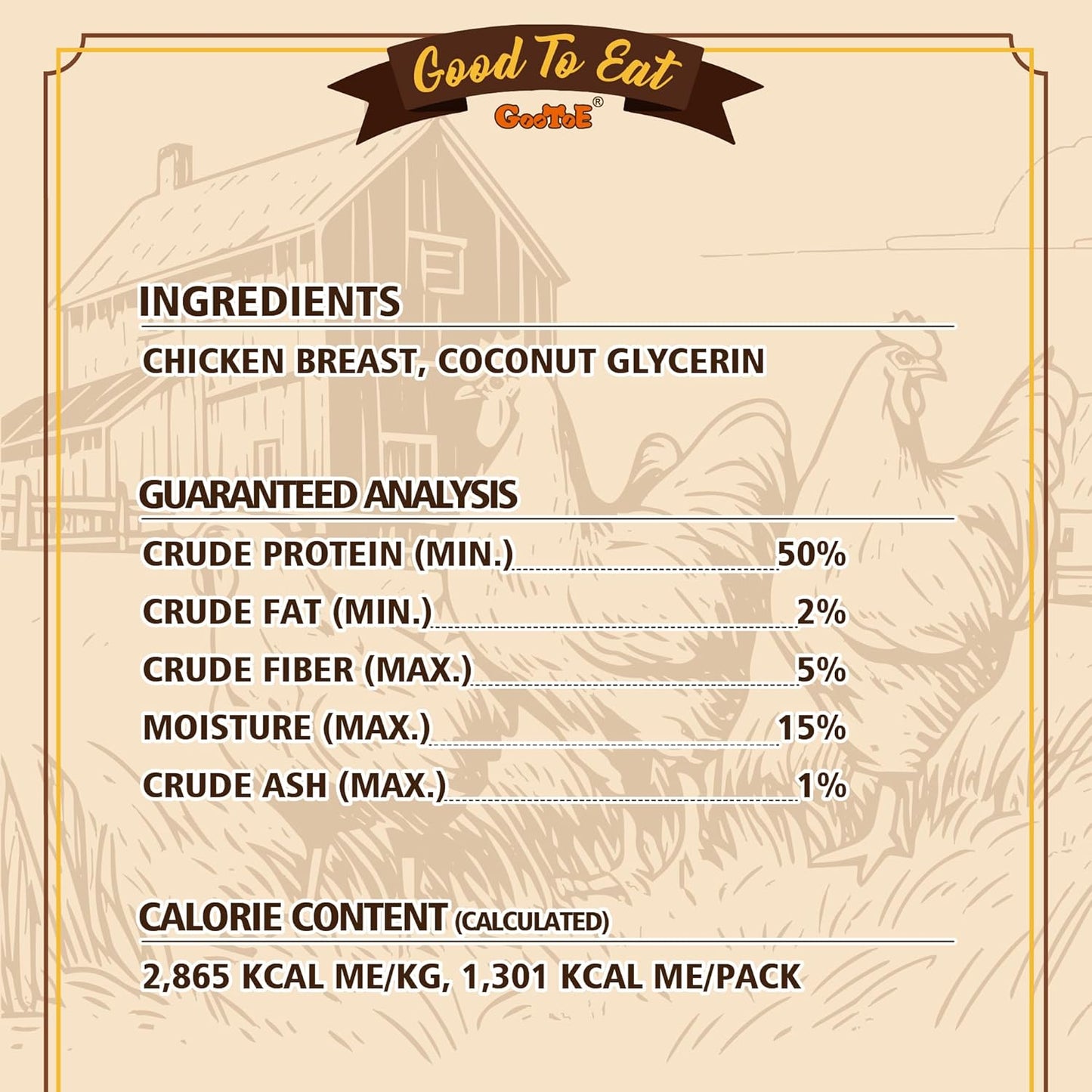 Gootoe Chicken Breast Strips 1 lb, Dog Treats, All Natural, Grain-Free, High-Protein, Healthy & Easily Digestible, Soft Texture