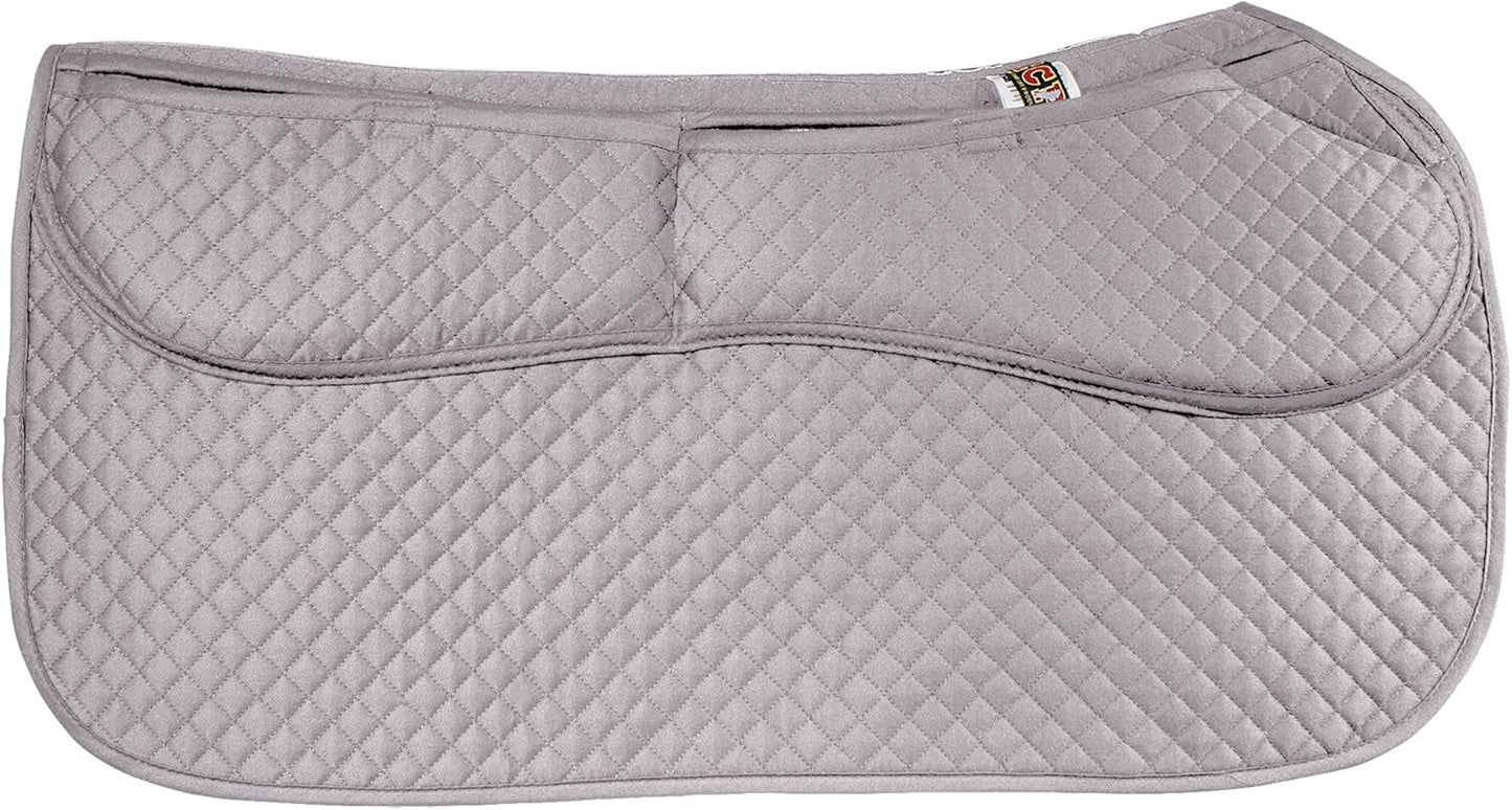 ECP Equine Comfort Products Thermoregulating Western Saddle Pad, Machine Washable Contoured Fit, Water Absorbing, Therapeutic, Shock Absorbing with Adjustable Memory Foam Shims