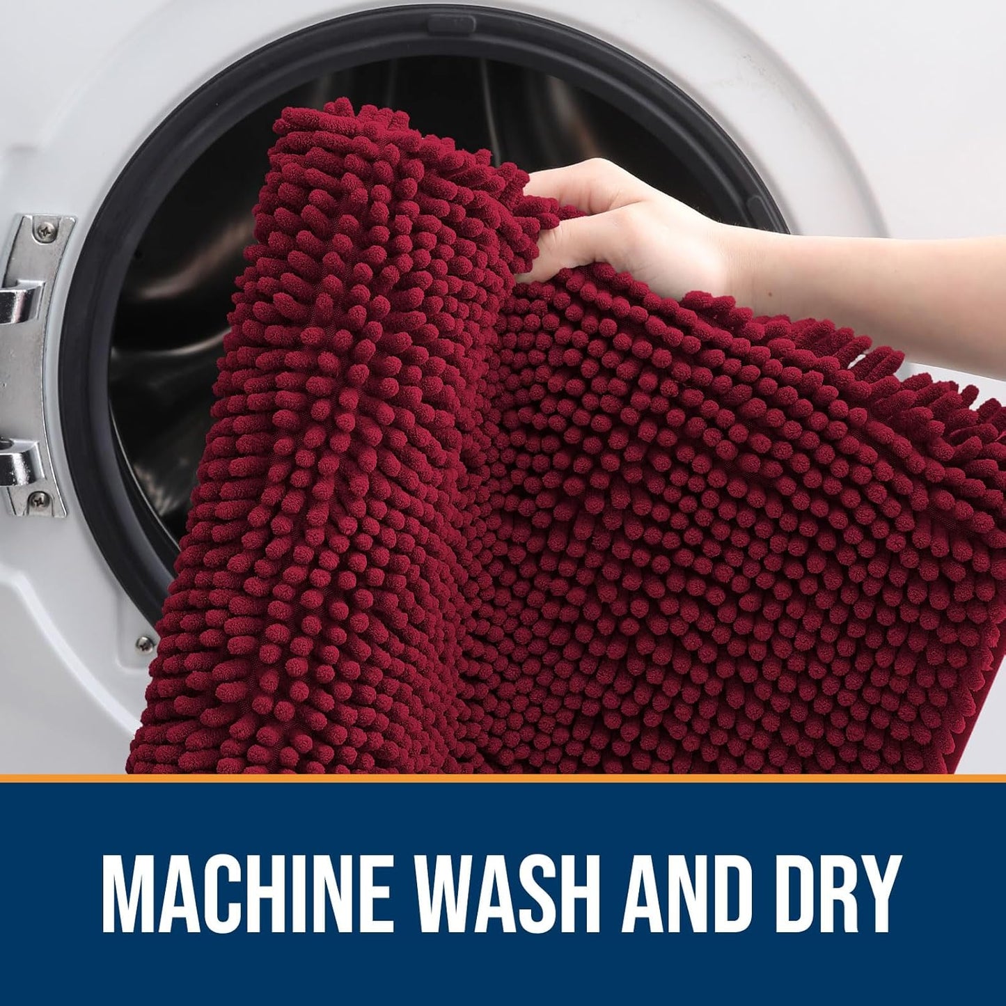 OLANLY Dog Door Mat for Muddy Paws 30x20, Absorbs Moisture and Dirt, Absorbent Non-Slip Washable Doormat, Quick Dry Chenille Mud Mat for Dogs, Entry Indoor Entryway Carpet for Inside Floor, Burgundy