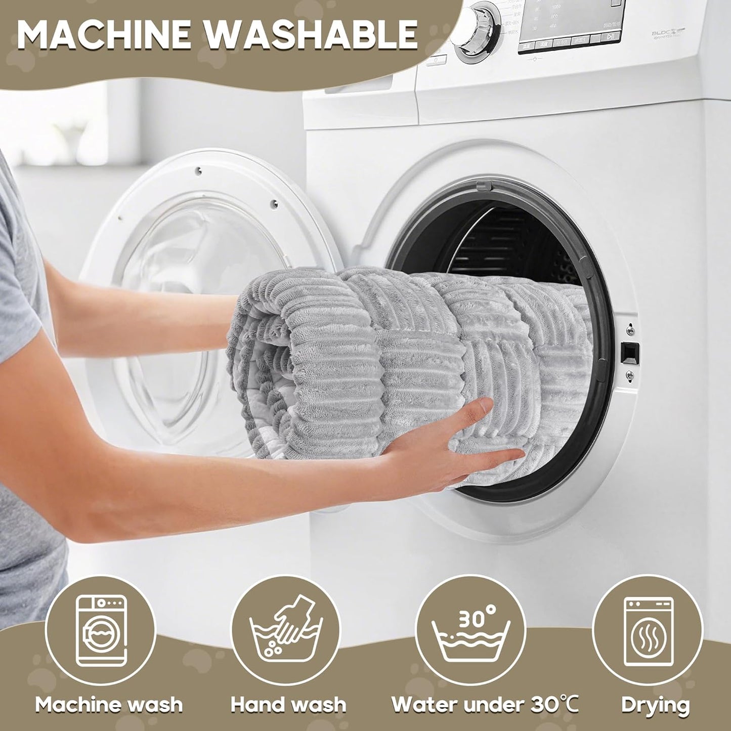 Dog Car Bed Mat, Non-Slip Backseat Extender Pet Blanket, Plaid Dog Bed for SUVs, Sedans & Trucks, Chew-Resistant Travel Pad for Dogs, Easy Clean & Scratch-Proof & Comfort (50"x24.6") Light Gray