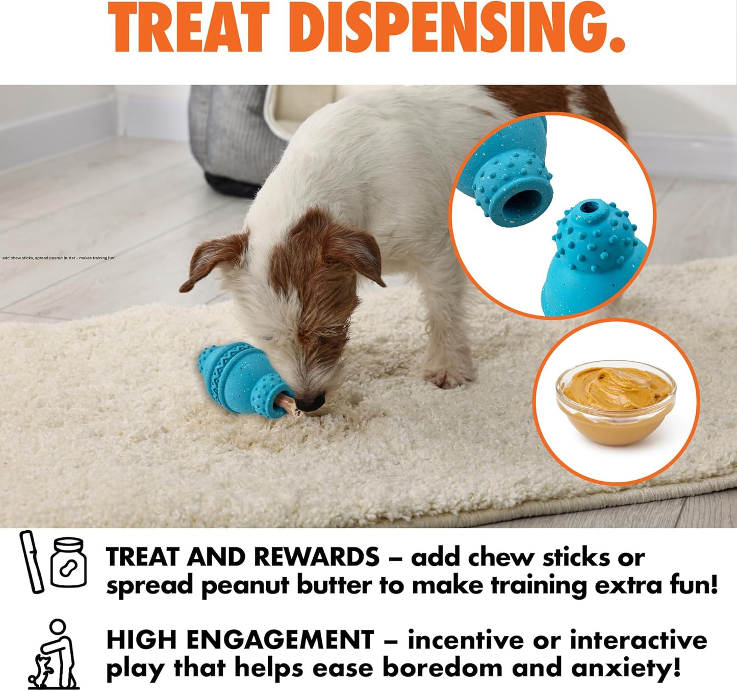 Max Fusion with Nike Grind, Arlee Cannon Treat Dispensing Dog Toy, Durable Dog Treat Toy, L