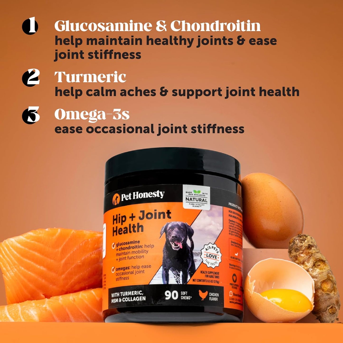 Hip & Joint Health - Dog Joint Supplement Support for Dogs with Glucosamine Chondroitin, MSM, Turmeric - Glucosamine for Dogs Soft Chews - Advanced Pet Joint Support and Mobility - 180 ct