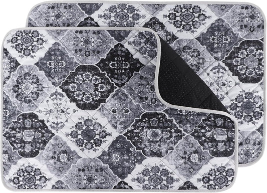 IEUUMLER Washable Pee Pads for Dogs, 2 Pack Reusable Pee Pads for Dogs Non-Slip Grip, Super Absorbent Waterproof Puppy Pads for Potty Training, Playpen, Crate, Whelping Box EU011 Black Grey, 36x41