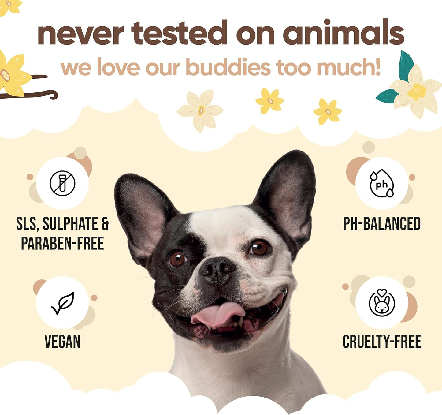 Vanilla & Shea Butter Dog Conditioner (16.90oz) Aloe Vera, Argan Oil & Pro Vitamin B5 to Detangle Matted Coats & Relieve Sensitive & Itchy Skin, Suitable for Puppies from 8 Weeks, Vegan