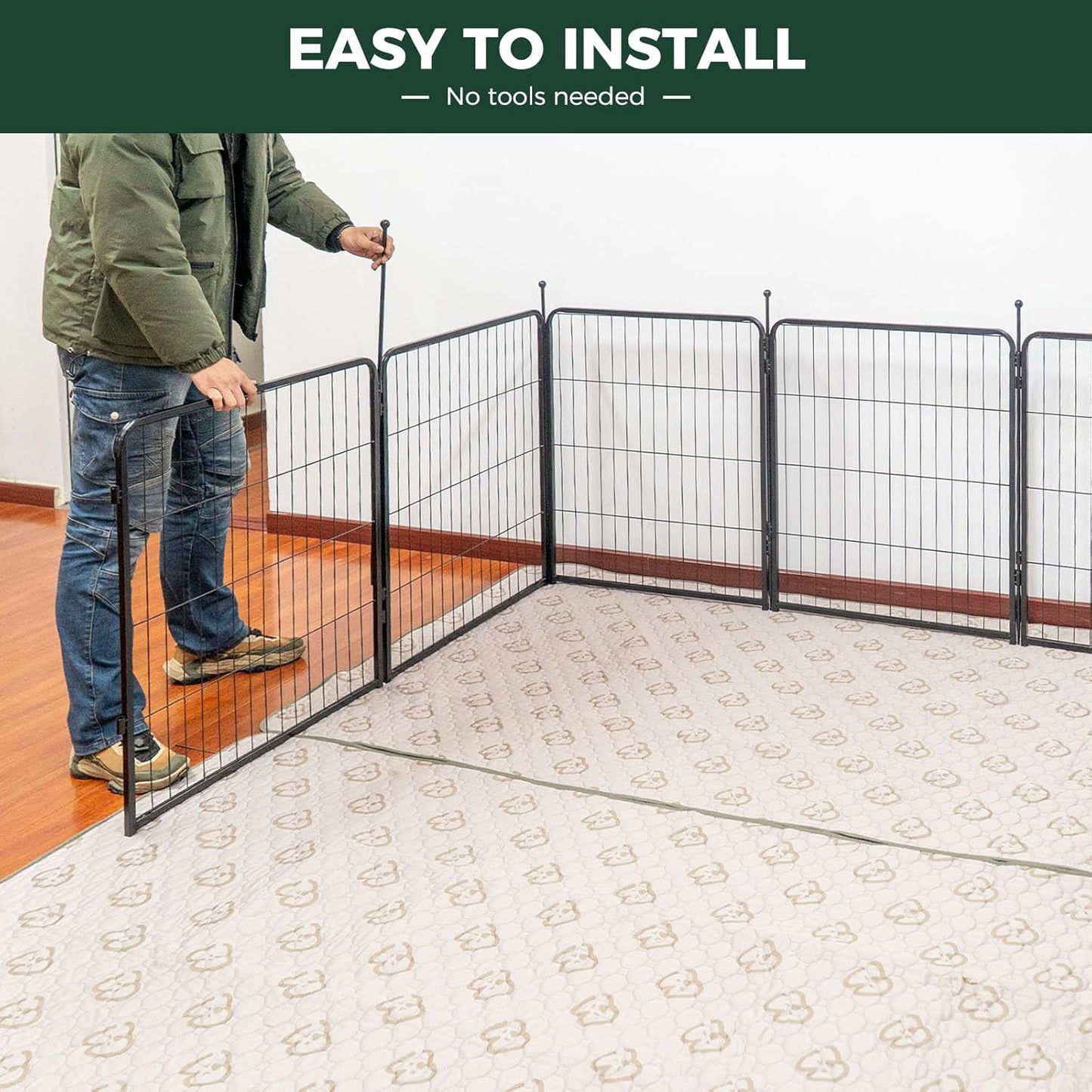 FXW Rollick Unleashed Dog Playpen for Indoor, Yard, RV Camping, 32 inch 8 Panels for Small and Medium Dogs│Patented