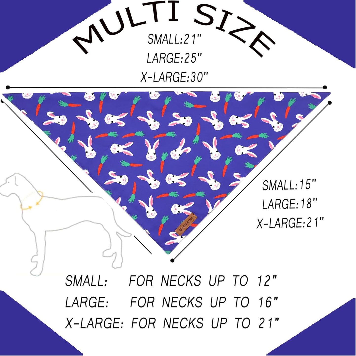 Realeaf Easter Dog Bandanas 2 Pack, Triangle Reversible Pet Scarf for Boy and Girl, Premium Durable Fabric, Holiday Bandana for Small Medium Large and Extra Large Dogs (Small)