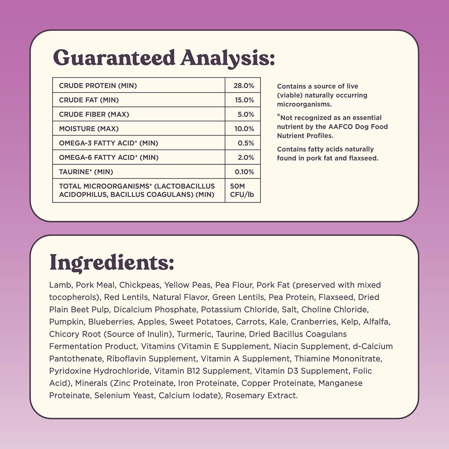 Brave Probiotic Dog Food Dry, Lamb, 4lb Bag, Allergy and Gut-Friendly Adult Kibble for Digestive Health with Grass-Fed Lamb, 20 Plant Based Superfoods, Poultry and Grain Free