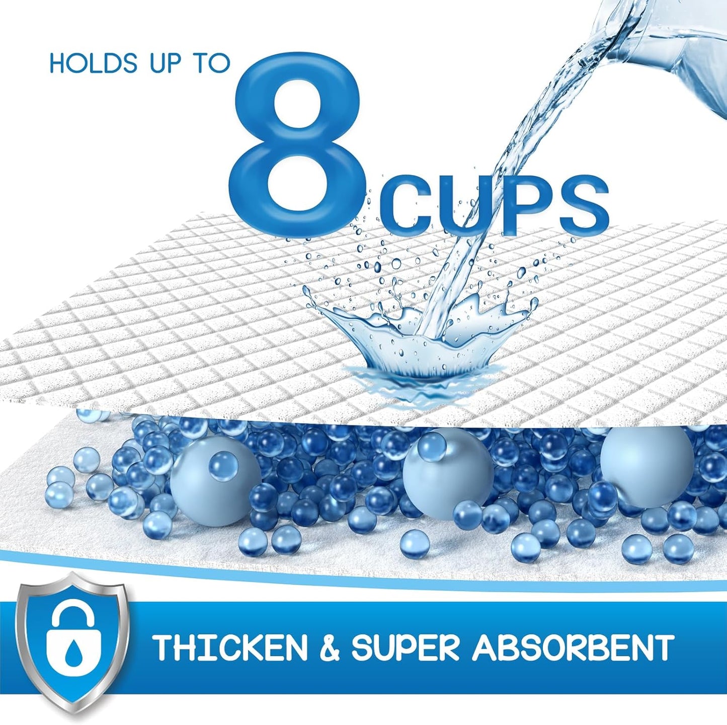 CROCI Puppy Pads 30x36in with Adhesive Tabs, Dog Pads Extra Large Super Absorbent Up to 8 Cups, Disposable (40 Counts)